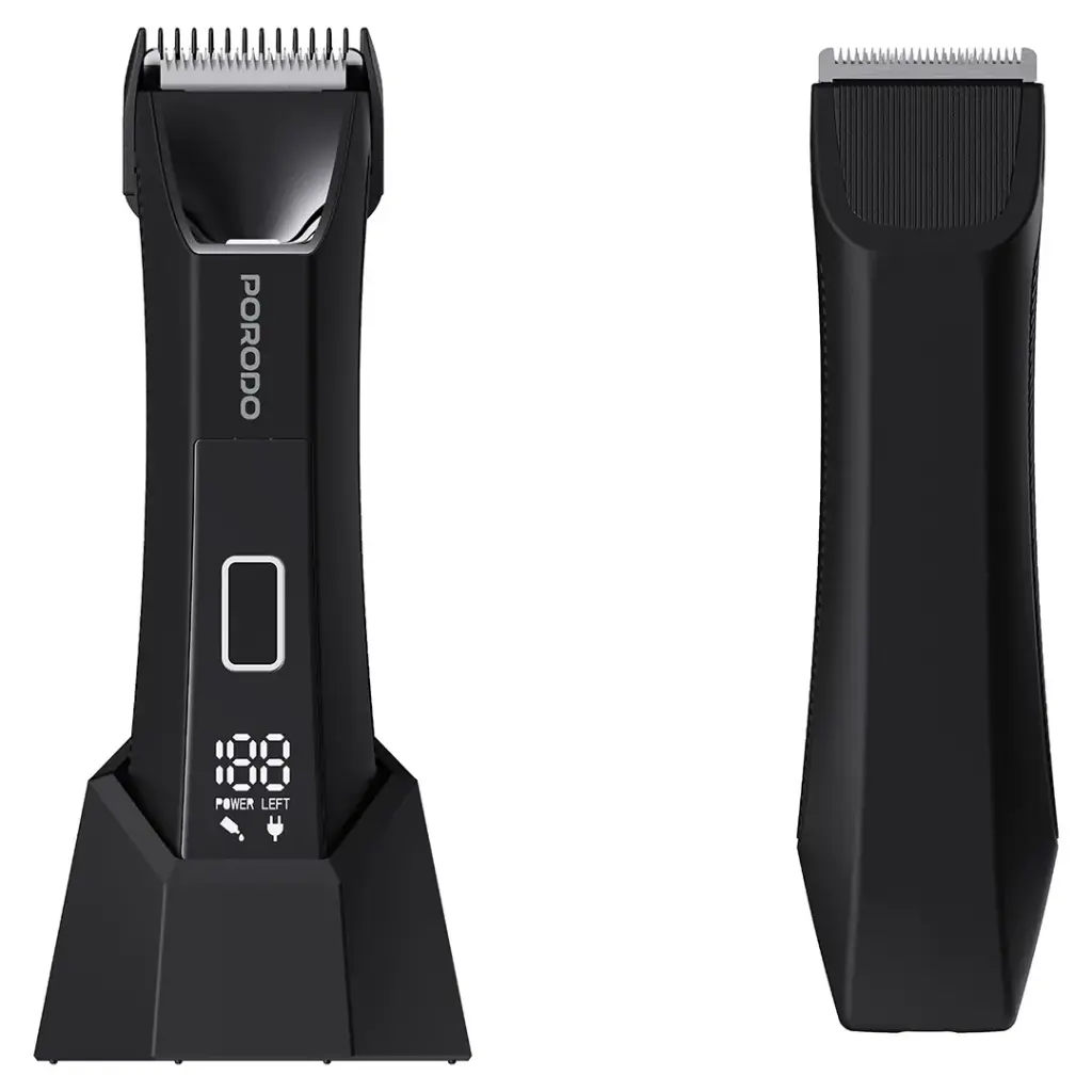 Porodo Lifestyle Ceramic Blade Gentle Grooming Trimmer with Digital Display - Black