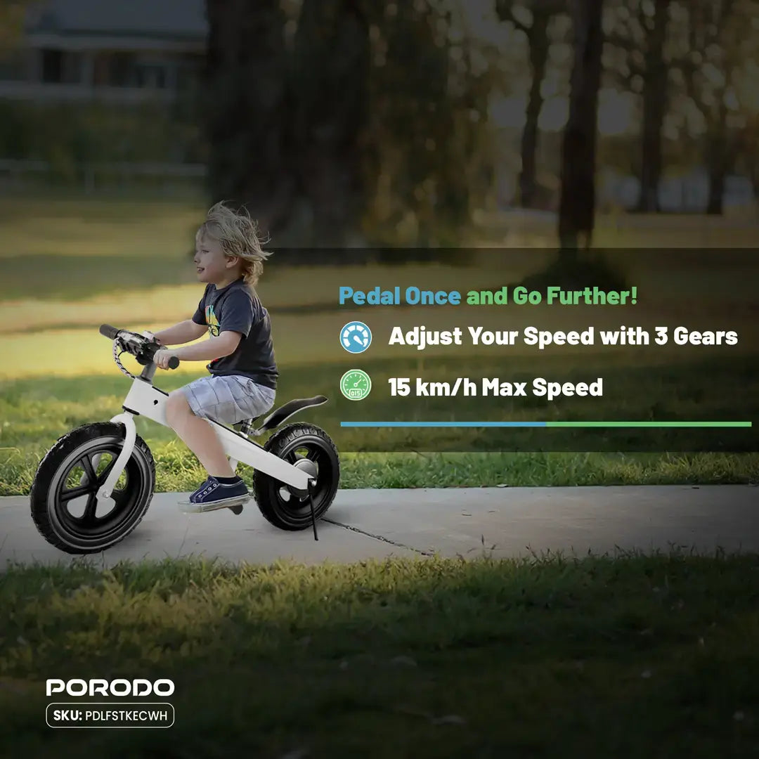 Porodo - Lifestyle JoyCruiser Kids Electric Bike - White