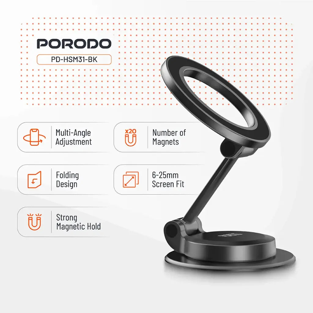 Porodo - Maglock MagSafe Phone Mount - Black