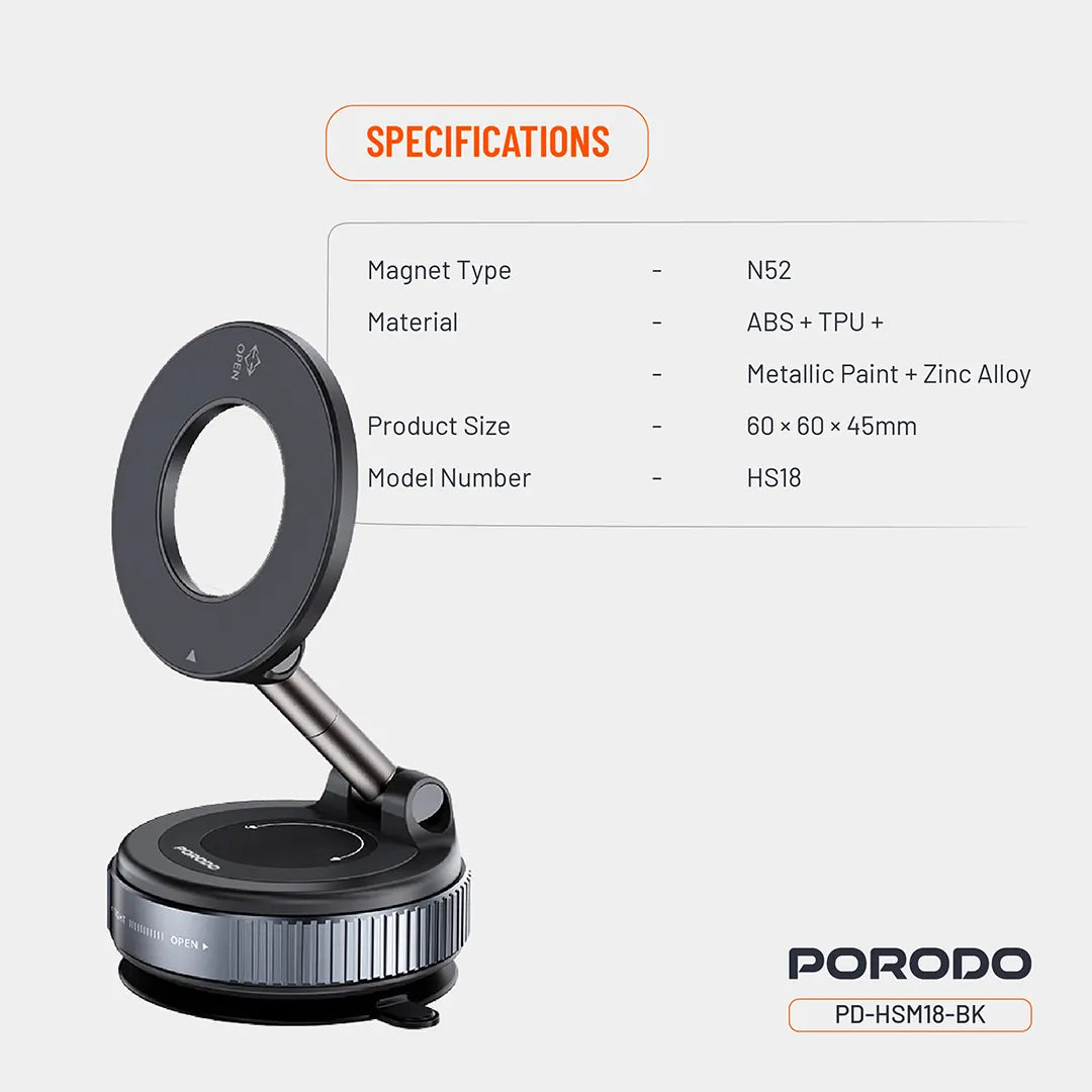 Porodo Vacuseal Rotate-Lock MagSafe Mount - TECH STREET