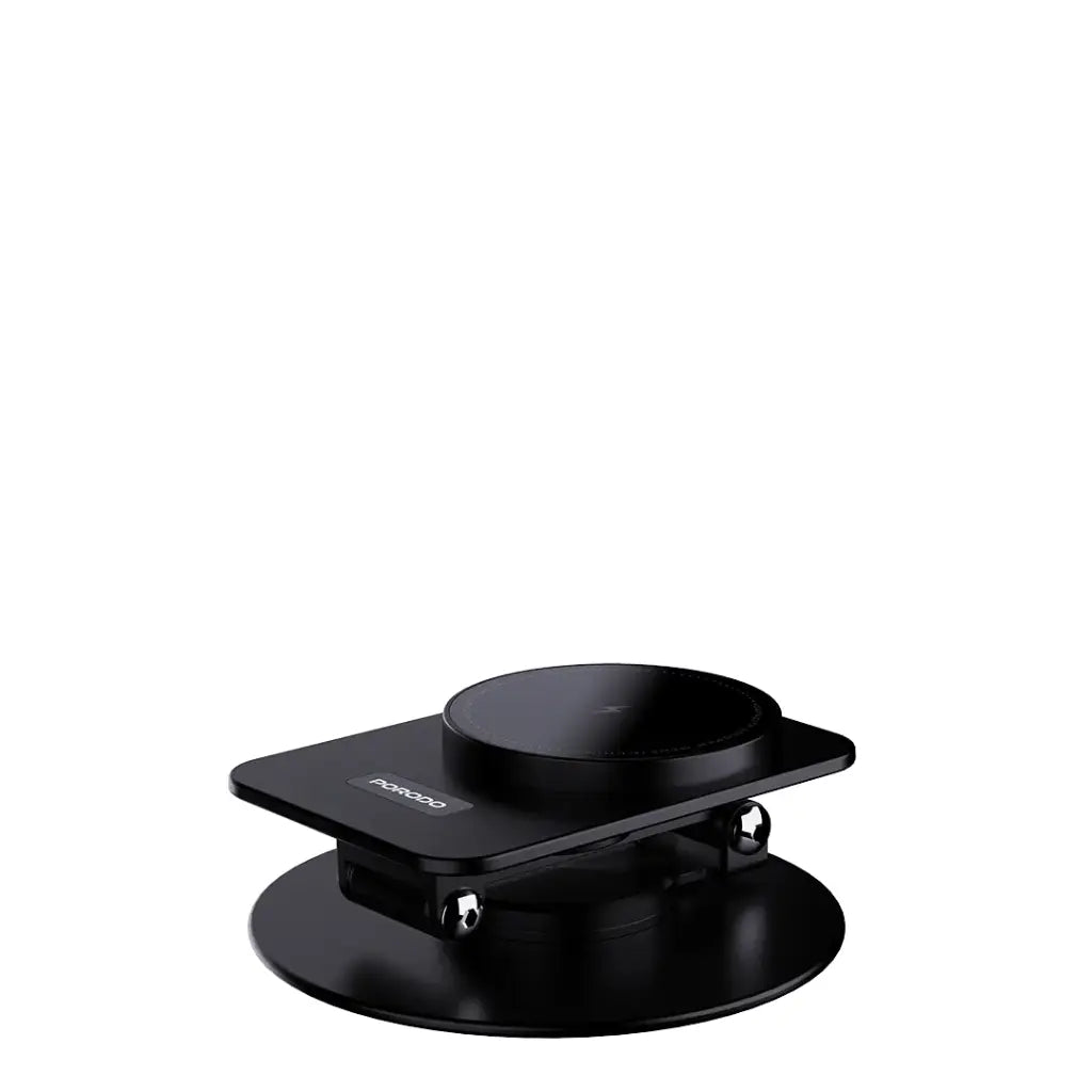 Porodo 15W Portable Metal Foldable Charging Station 360° Stand - Black