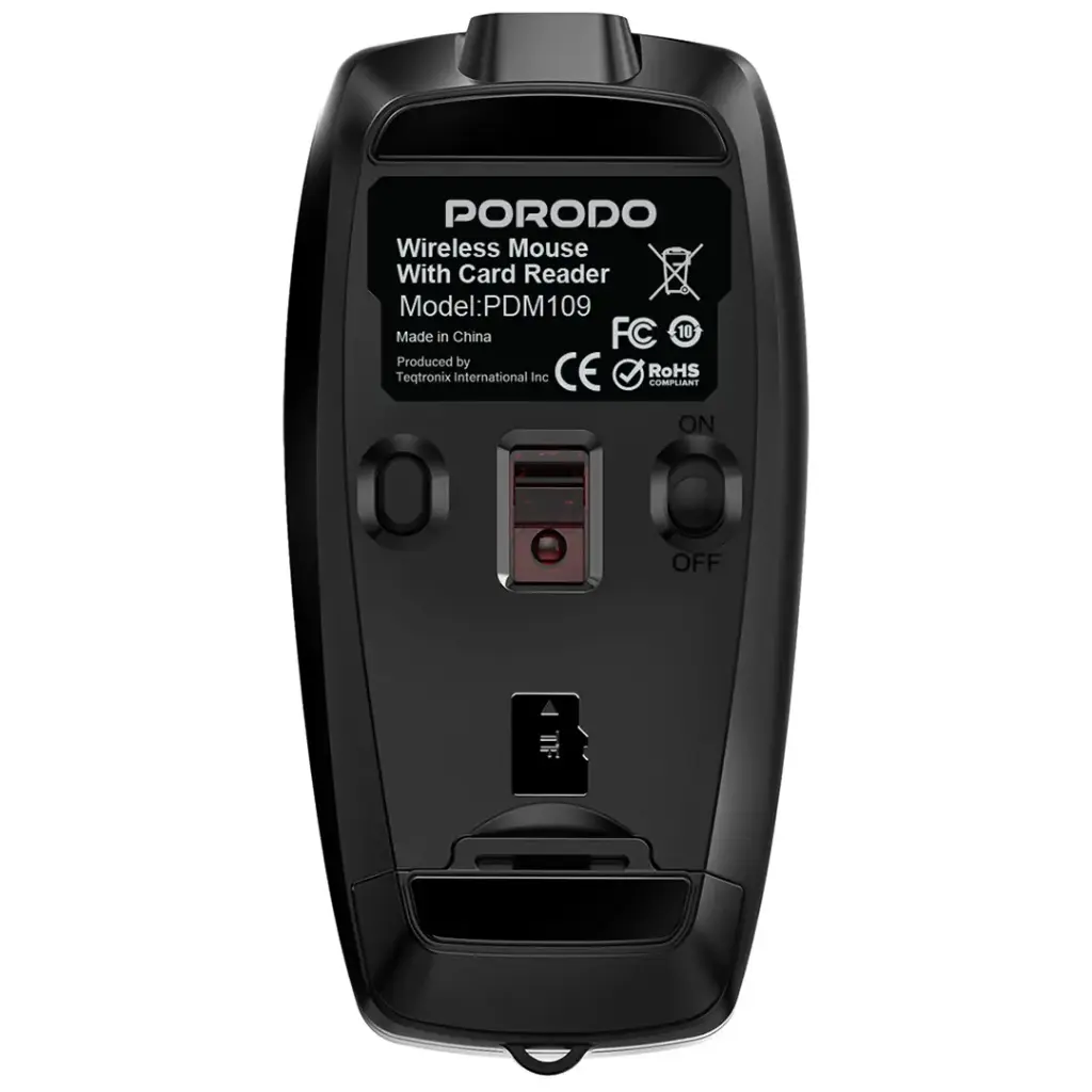 Porodo - 1600DPI Wireless Mouse with Card Reader