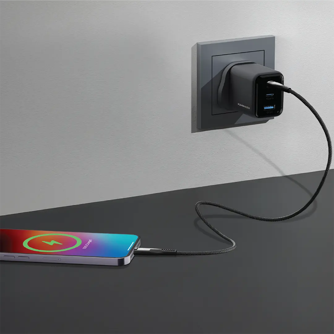 Powerology - Volt-X 67W Multi-Port Gan Wall Charger Black