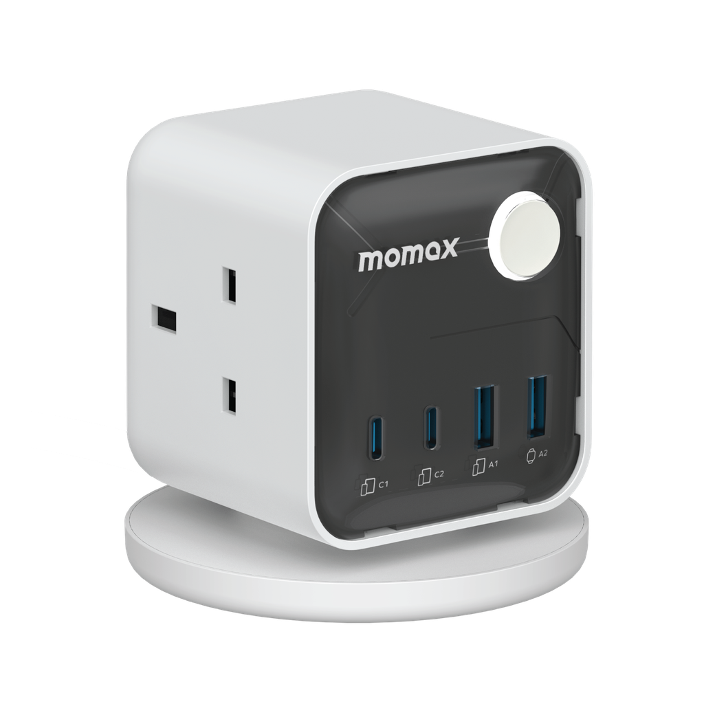 MOMAX 1-CHARGE WORK FLOW 3-OUTLET POWER CUBE WITH USB