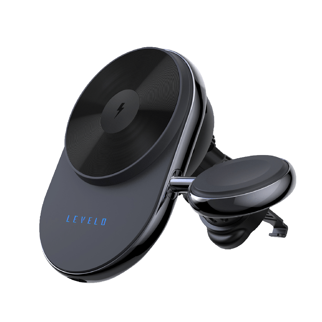 Levelo Siena 2 In 1 Wireless Car Charger - Black
