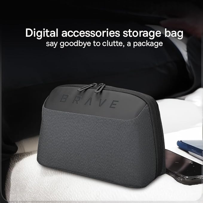 Brave Tech Pouch Organizer Portable Gadget Storage For Travel - BTP-02 - Black