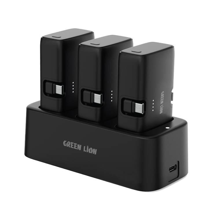 Green Lion 3 In 1 Power Bank Station -Black