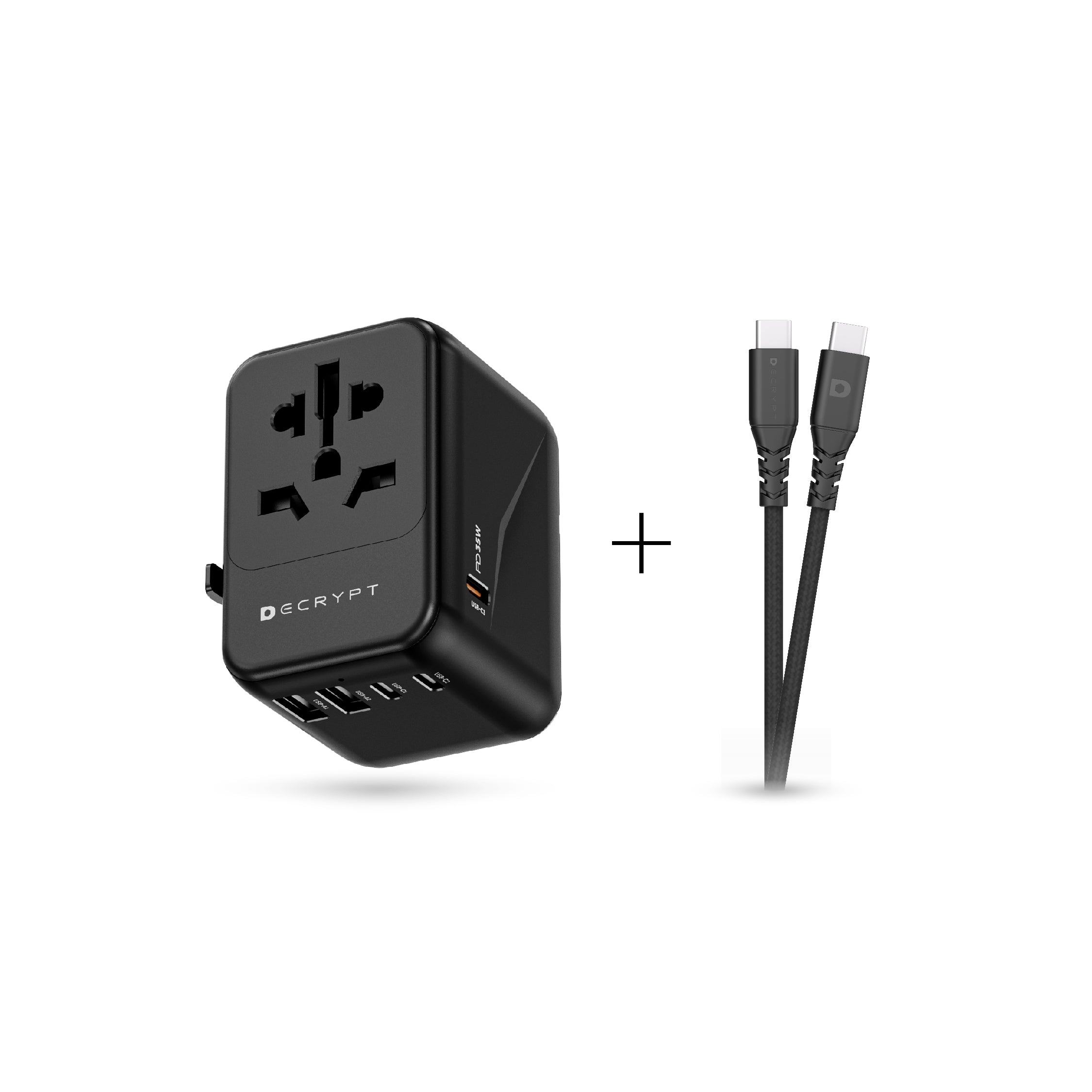 Travel Adapter Bundle - Type-C Cable 1m