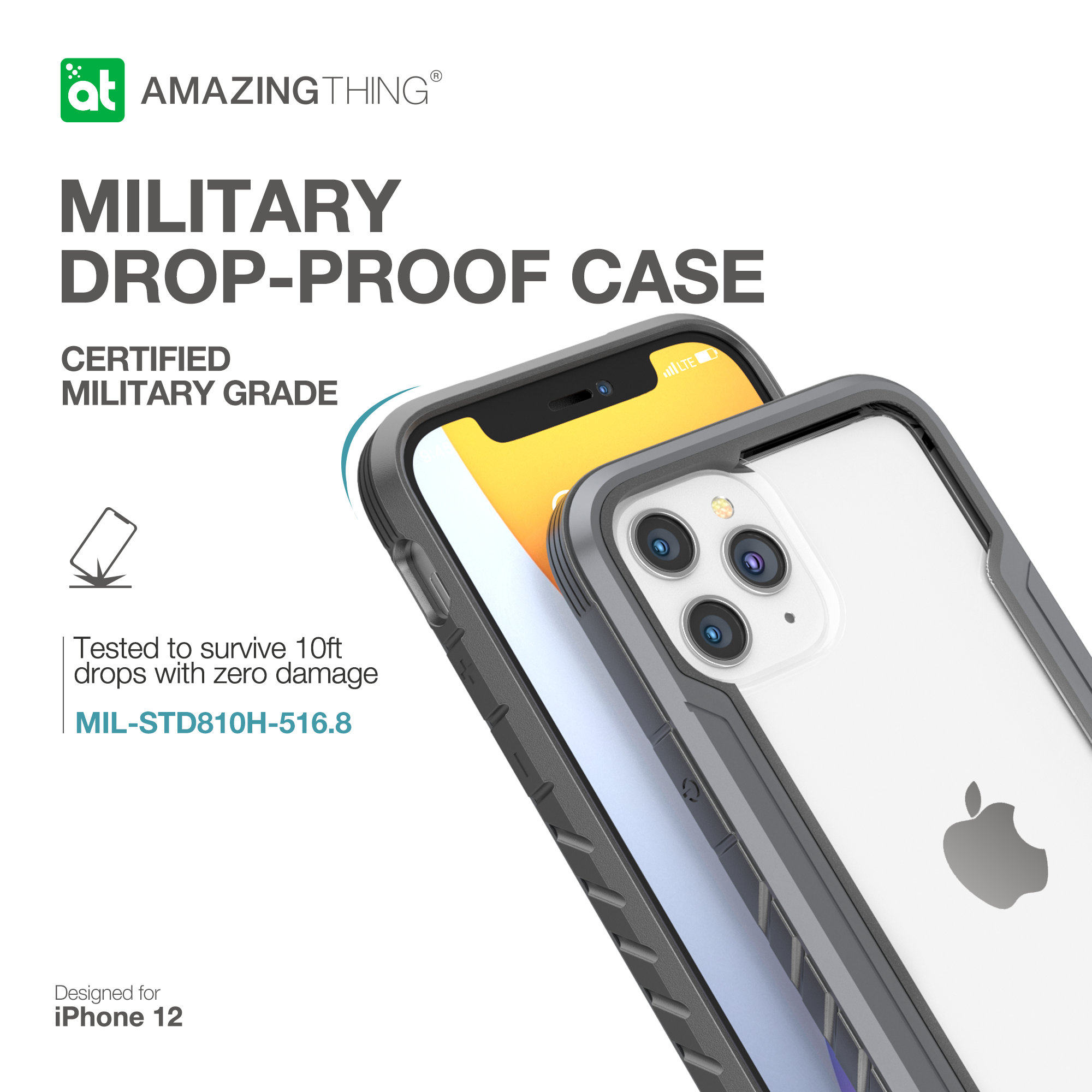 AMAZINGthing Military Drop Proof Case for iPhone 12 Mini - TECH STREET